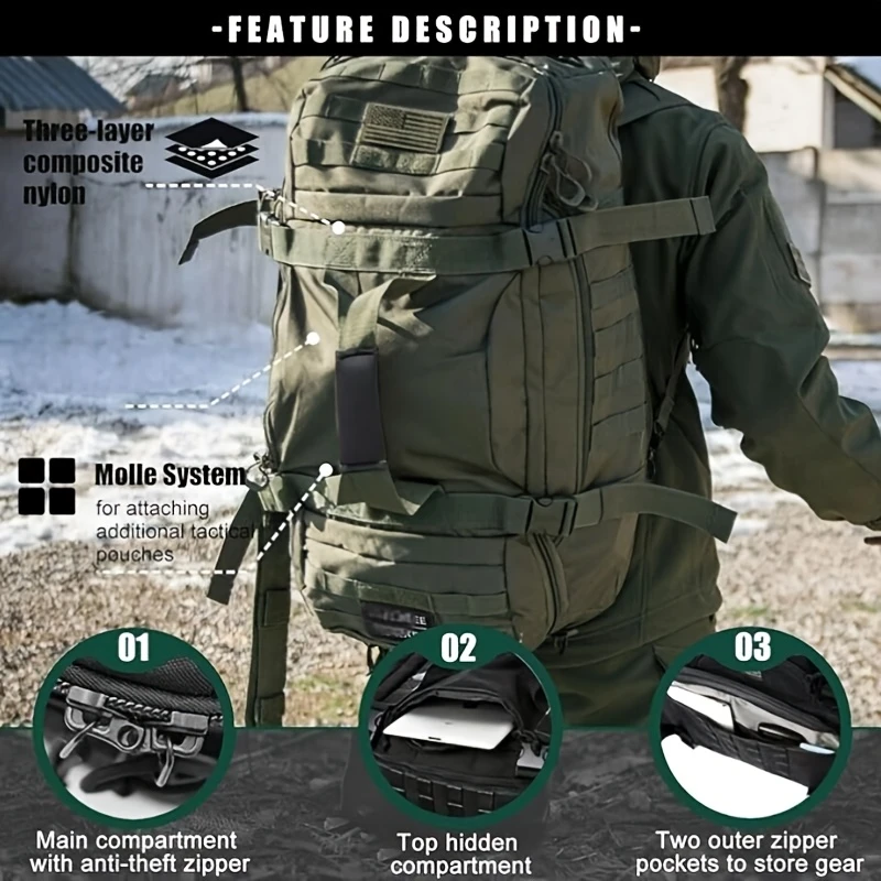 NNETM Tactical Gym Duffel Backpack Capacity Bag